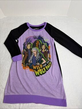 Disney Girls Purple 'Wild for the Wolf Pack' Graphic Raglan Dress Size 6/6x